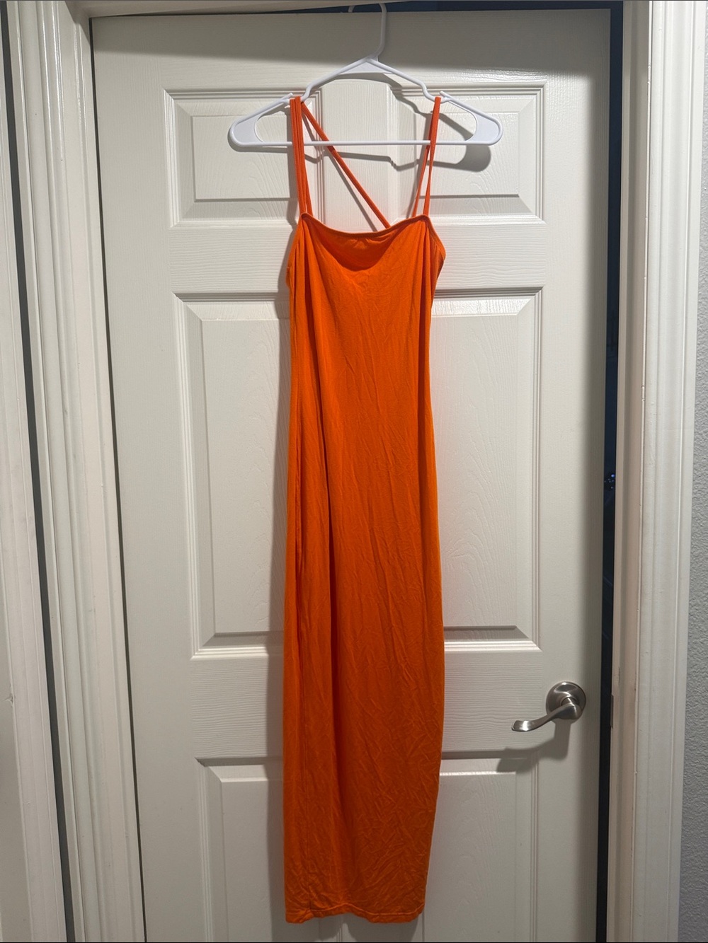SHEIN Bright orange Double-Spaghetti Strap Maxi Dress